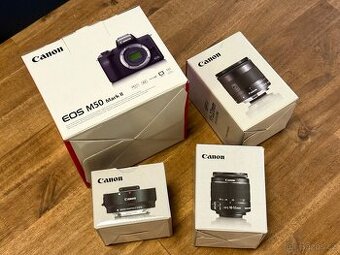 fotoaparát Canon EOS M 50 Mark II + dva objektivy