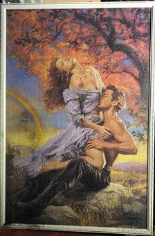 Složené puzzle  "zamilovaný pár pod stromem"
