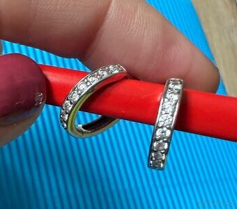 Stříbrné (Ag) rhodiované náušnice kroužky, zikonky, sleva.