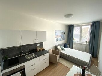 Pronájem zařízeného 1+kk v novostavbě v Brně-Husovicích