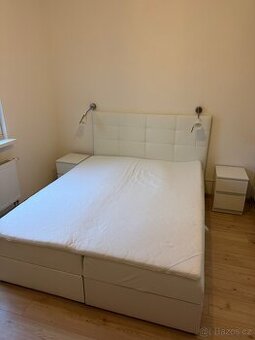 Čalouněná postel, bílá 160x200