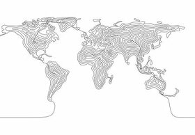 Obrazová tapeta vlies Mapa světa