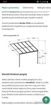 Hliníková pergola Wall 33