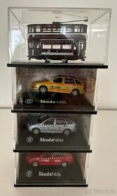 Modely aut Škoda a dvoupatrový trolejbus - 1