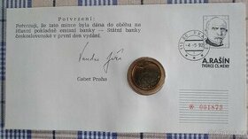 Mincovní dopis Dr.A.Rašín 10 Kč 1992 výhodně