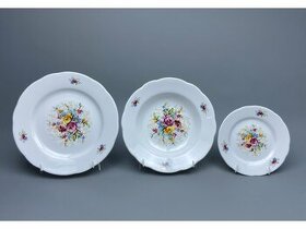 Talířová souprava, růže, 18 dílná, květiny, porcelán