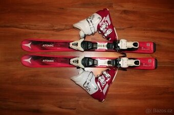 dievcenské lyže Atomic 90 cm , lyžaky Lange