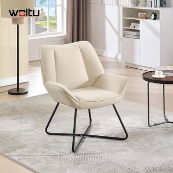 Nové béžové čalouněné křesílko