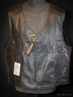 Kožená vesta moto styl PAUL GOS 3XL – pravá kůže