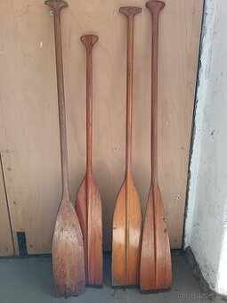 4ks retro dřevěná pádla – kanoistická – i jako dekorace