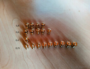 3D tisk - trysky 0,25 0,4 0,6 0,8mm