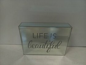 NOVÉ nástěnné zrcadlo s nápisem LIFE IS BEAUTIFUL