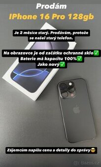 Prodám IPhone 16 Pro 128Gb