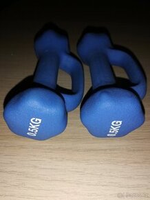 modré 0,5 kg činky s úchopem - vhodné na posilování - 1