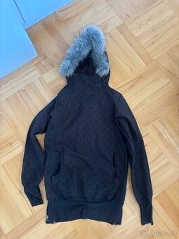 Nosicí bunda La Tulia černo-stříbrná s ornamentem (2 v 1)