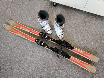 Lyže 150 cm plus boty č.5, dětská velikost