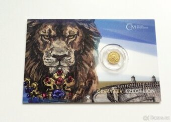 zlatá mince - Český lev 1/25oz  2023 - číslovaný