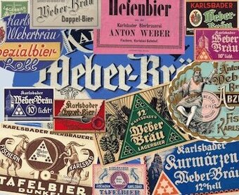 Pivní etikety pivovaru Anton Weber – Karlsbad (Karlovy Vary)