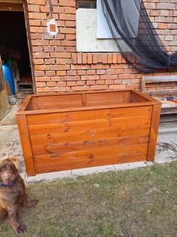 Vyvýšený záhon dřevěný, barva teak, borovicové dřevo, jen sl