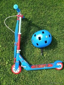 Decathlon Oxelo Dětská koloběžka s brzdou + helma