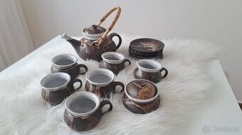 Keramická sada espresso - hrnečky/talířky, konvice/cukřenka