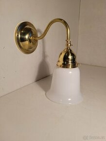 mosazná lampa, lampička stínidlo zvoneček, až 2 ks - 1