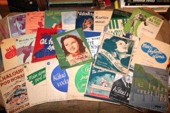 60x notové dvojlisty PRVOREPUBLIKOVÉ PÍSNĚ (polka, noty) - 1