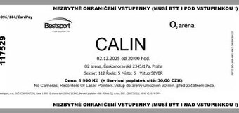 Lístok, Calin O2 aréna 2.12.