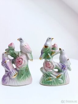 Porcelánové figurky ptáci