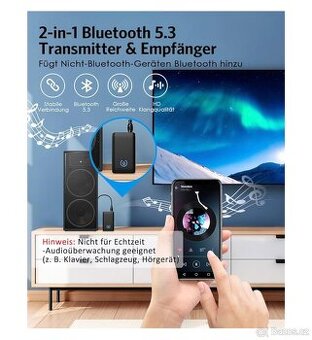 Bluetooth 5.0 Vysílač Přijímač - Audio