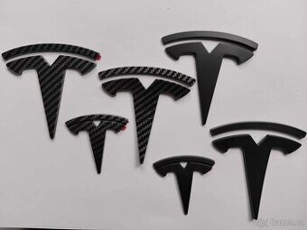 Tesla Znaky - Černé - matné, lesklé, Karbonové