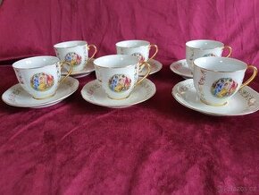Porcelánová sada 6 šálků s podšálkem