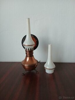 Lampa, měď, na nožkách, měděná, náhradní cylindr