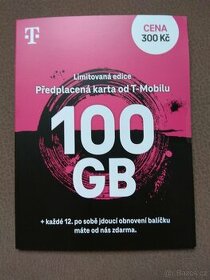 Předplacená SIM karta T-Mobile - limitovaná edice 100 GB