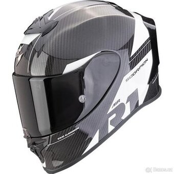 Moto přilba SCORPION EXO-R1 EVO CARBON AIR RALLY černo/bílá - 1