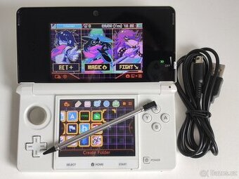 PRODÁNO- Nintendo 3DS Ice White + homebrew hack a 64GB karta