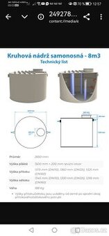 Kruhová nádrž samonosná 8cm3