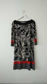 Šaty Marks and Spencer, černo bílé a červené detaily, vel.38