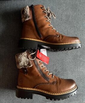 Dámské zimní kožené boty Rieker