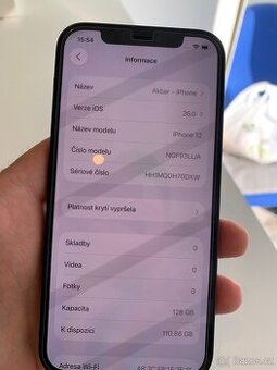 iPhone 12 (128 GB) - Krásný stav, barva černá