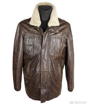 Kožená pánská zimní hnědá bunda MILESTONE URBAN  L