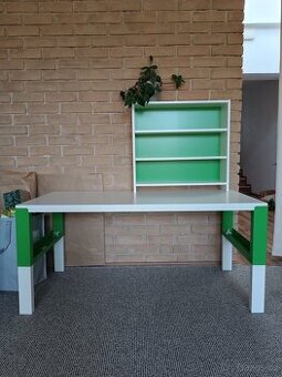 dětský psací stůl PAHL IKEA s poličkou bílo-zelený