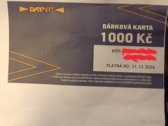 DÁRKOVÝ POUKAZ DATART
