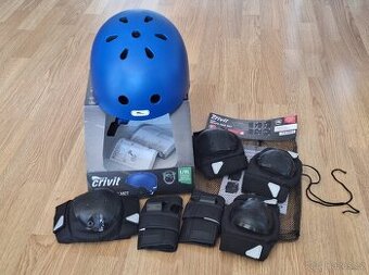 Dětská helma a chrániče na brusle, skate, kolo