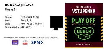 FINÁLE MAXA LIGY - 1. zápas v Jihlavě (Sektor 104, řada 8, s