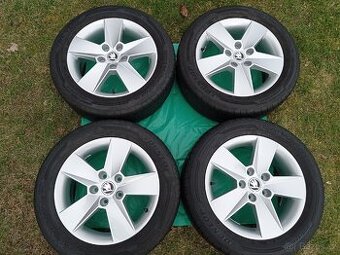 Alu kola originál Škoda 5x112, Letní pneu 205/55 R16