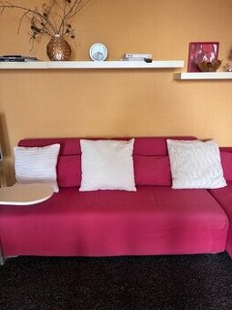 Pohovka tmavě růžová/světle červená, 170 x 80 cm