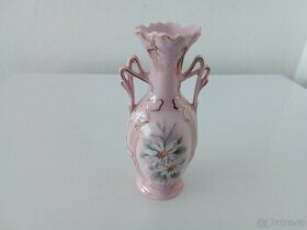 Secesní vázička -růžový porcelán Chodov - 1