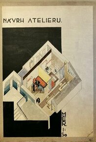 3 orig. návrhy interiérov (1929 - 1930)
