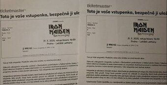 IRON MAIDEN - PRAHA - 2 VSTUPENKY - SEZENÍ